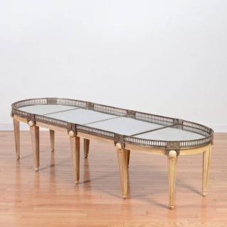 Appraisal: Charles X silver plated plateau coffee table th c mirror