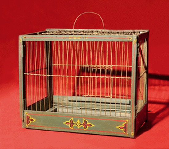 Appraisal: DOVE PRODUCTION CAGE la Robert-Houdin Rectangular collapsible cage of painted