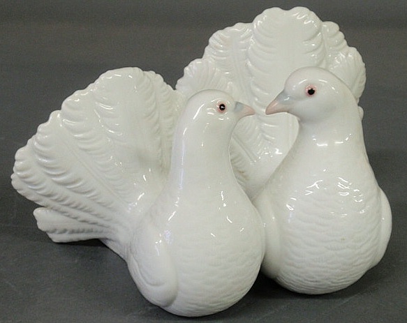 Appraisal: Lladro porcelain figural group of two doves h x w