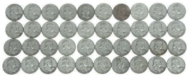 Appraisal: lot of U S Franklin half dollars S D' P