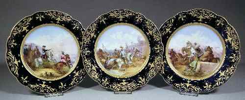 Appraisal: A set of three th Century French porcelain cabinet plates