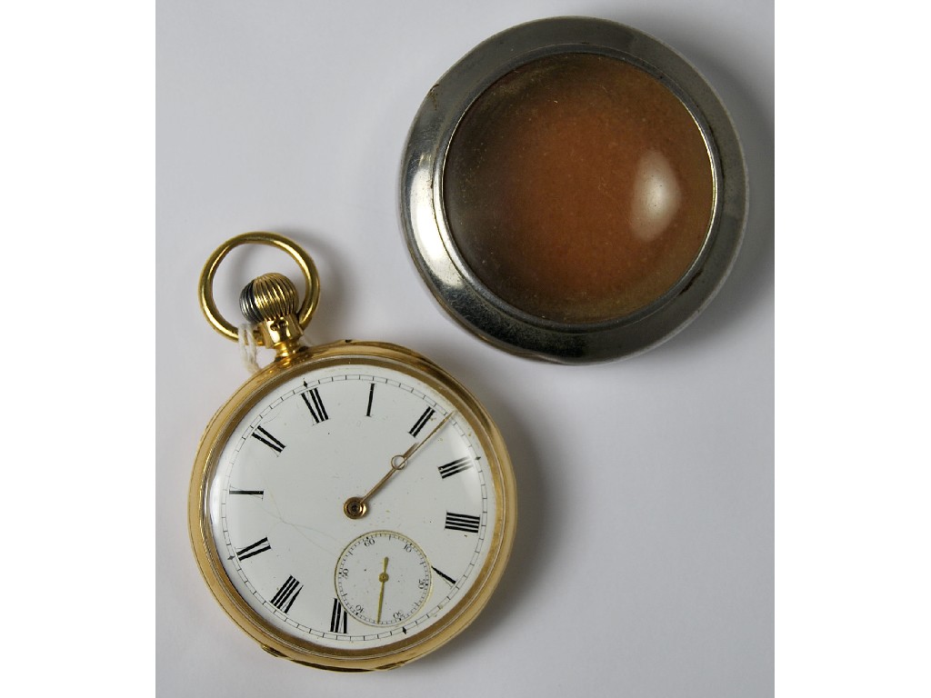 Appraisal: A late Victorian ct gold open-faced pocket watch with top-wind