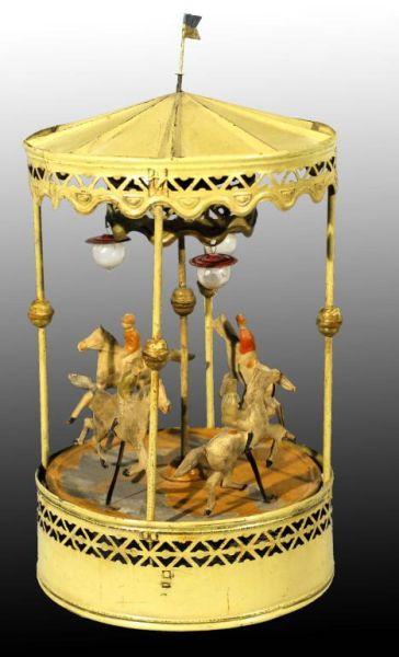 Appraisal: Tin Merry-Go-Round Wind-Up Toy Description German Working Includes three original