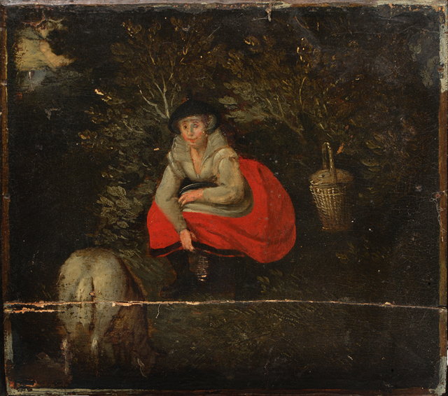 Appraisal: CIRCLE OF GEORGE MORLAND - a shepherd girl keeping watch