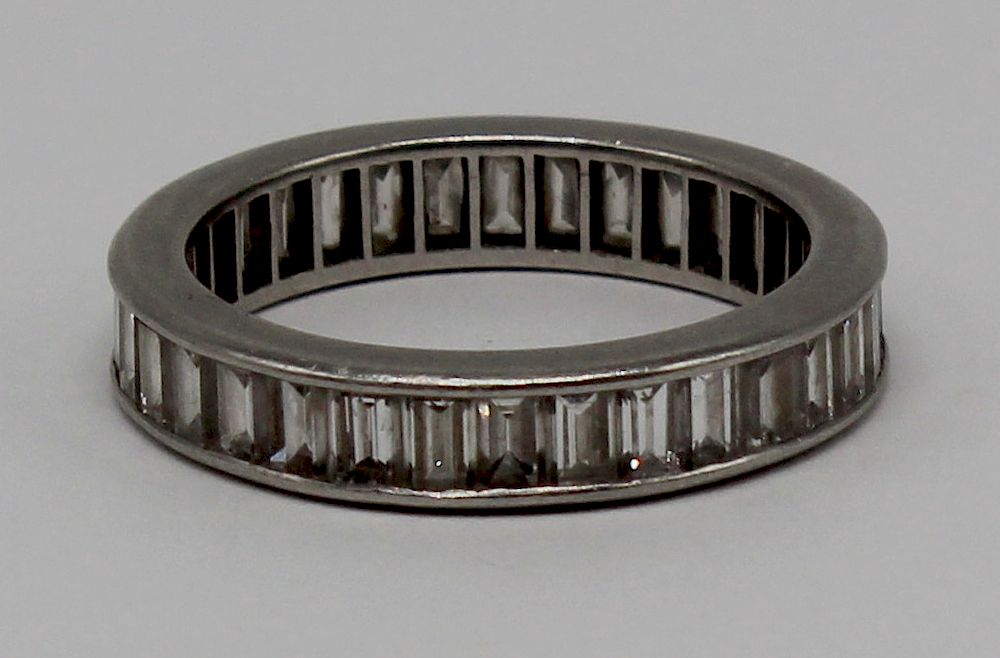 Appraisal: JEWELRY Platinum and Diamond Eternity Band Platinum wedding eternity band