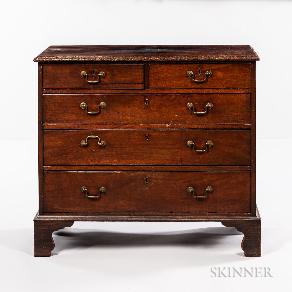 Appraisal: George III Diminutive Mahogany Chest of Drawers George III Diminutive