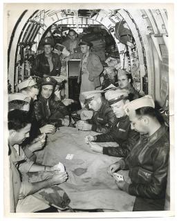 Appraisal: Six Military Photographs with Playing Cards Group of Chinese POWs