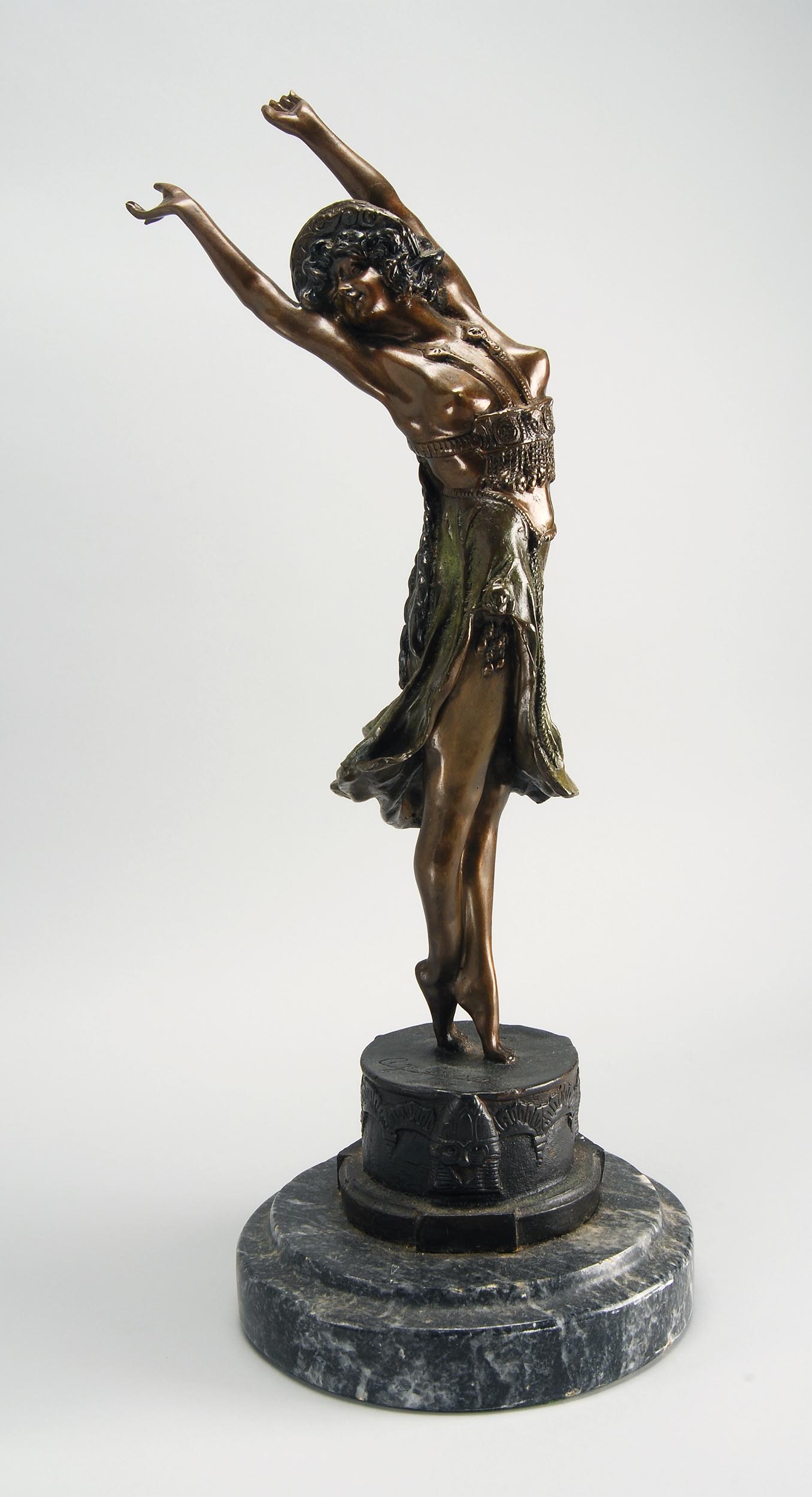 Appraisal: PATINATED BRONZE FIGURE AFTER CLAIRE J R COLINET Depicting a