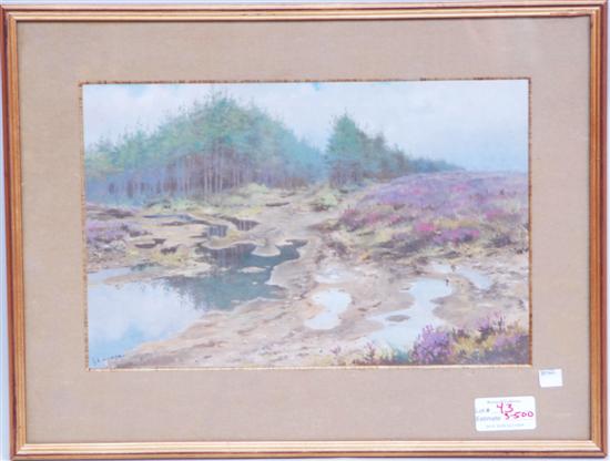 Appraisal: LODGE GEORGE EDWARD - Watercolor depicting a marsh X