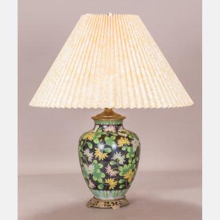 Appraisal: A Chinese Cloissone Vase Mounted as a Lamp A Chinese