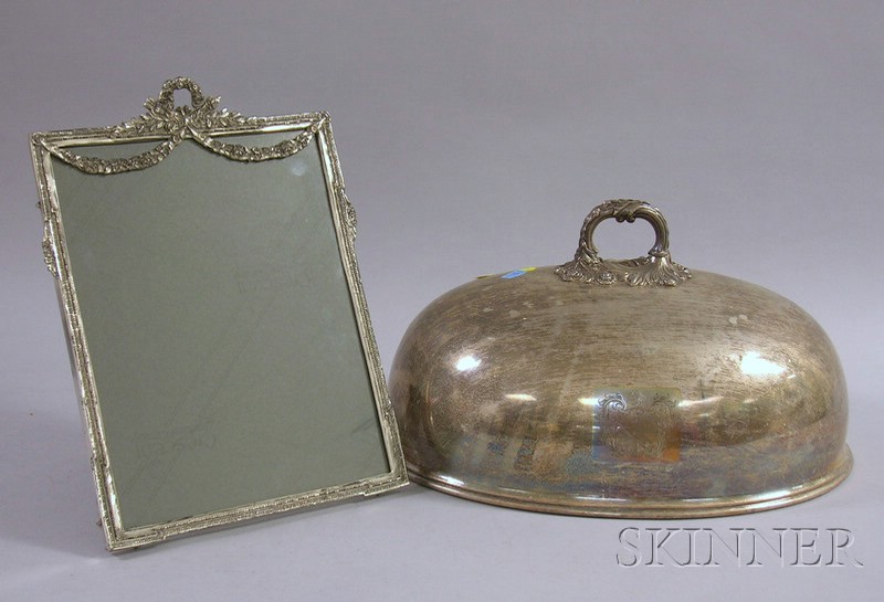 Appraisal: Silver Plated Meat Dome and a Silver Plated Picture Frame