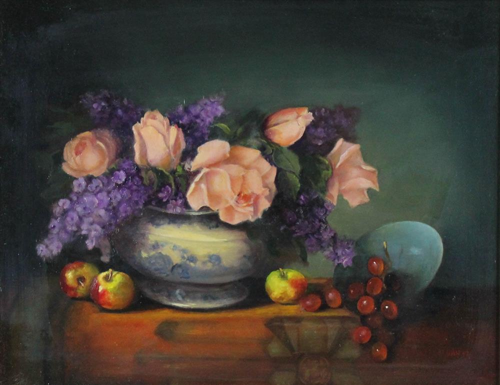 Appraisal: PETER HANTZ AMERICAN ST CENTURY STILL LIFE - LILACS AND