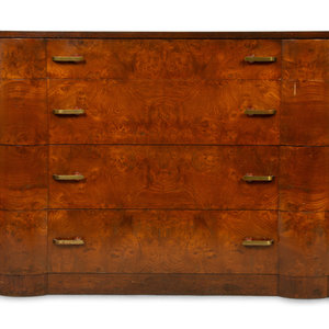 Appraisal: An Art Deco Walnut Chest of Drawers CIRCA Height x