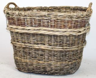 Appraisal: French wicker oval grape harvest basket French wicker oval grape