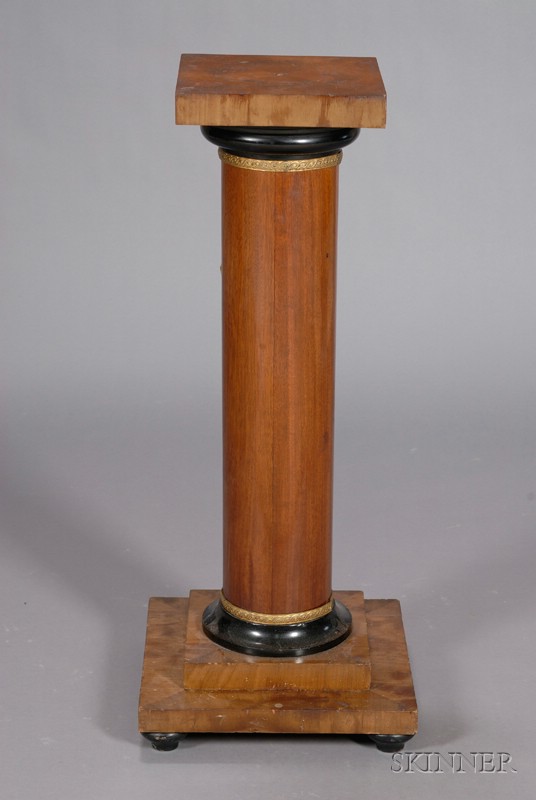 Appraisal: Biedermeier Bronze-mounted and Part-Ebonized Fruitwood and Mahogany Pedestal mid- th