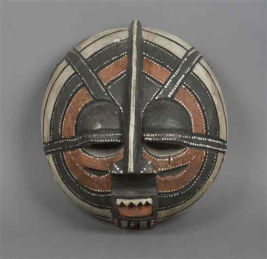 Appraisal: A Carved and Polychrome Decorated Mask Luba of circular form