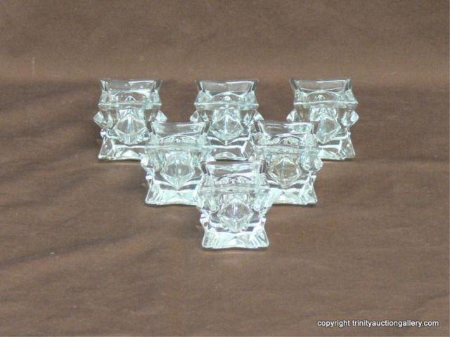 Appraisal: American Fostoria Cube Candle Holder Set - Pattern by Fostoria