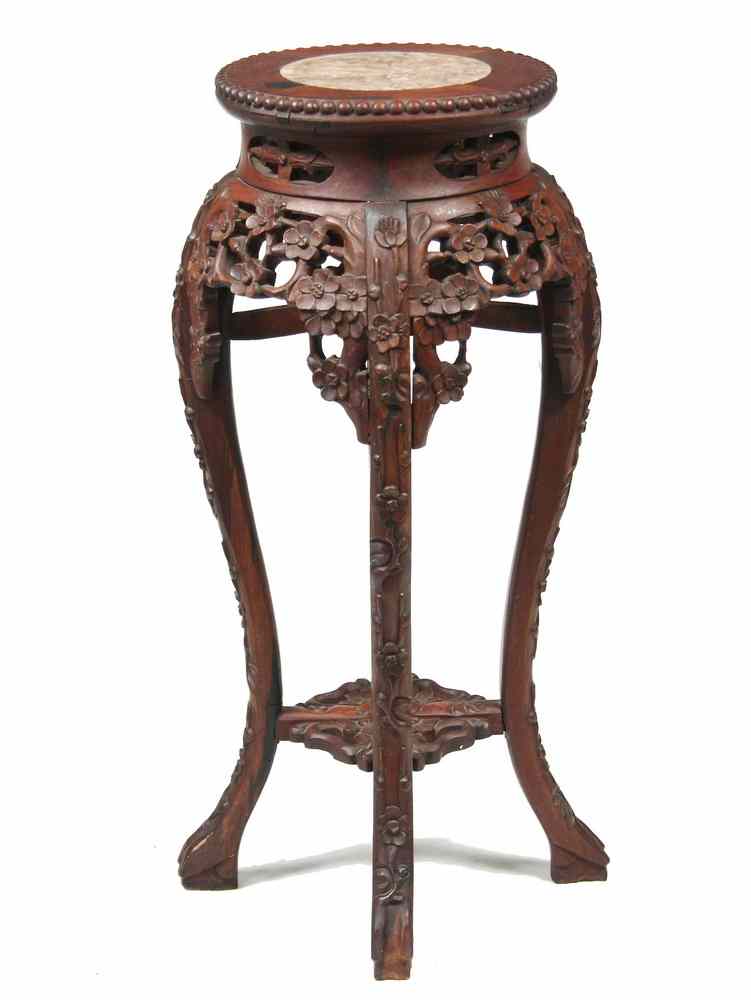 Appraisal: FERN STAND - th c Asian export hardwood round fern