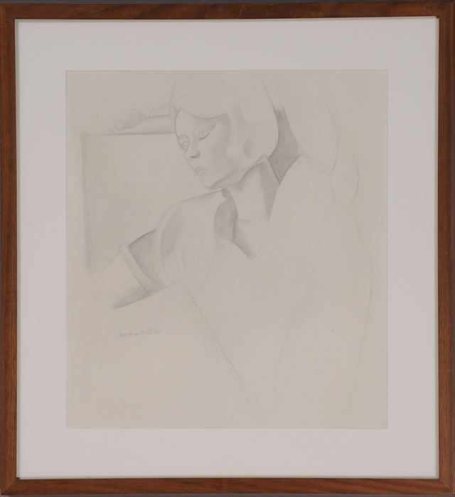 Appraisal: AFTER WYNDHAM LEWIS PORTRAIT STUDY OF A WOMAN Pencil and