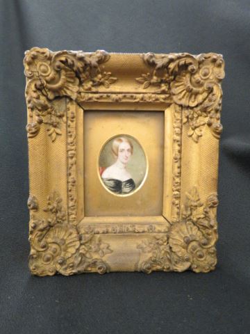 Appraisal: Miniature Painting of Maria Constable oval image X in ornate