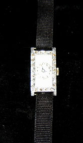 Appraisal: LADY'S DIAMOND WATCH k white gold with rectangular case and