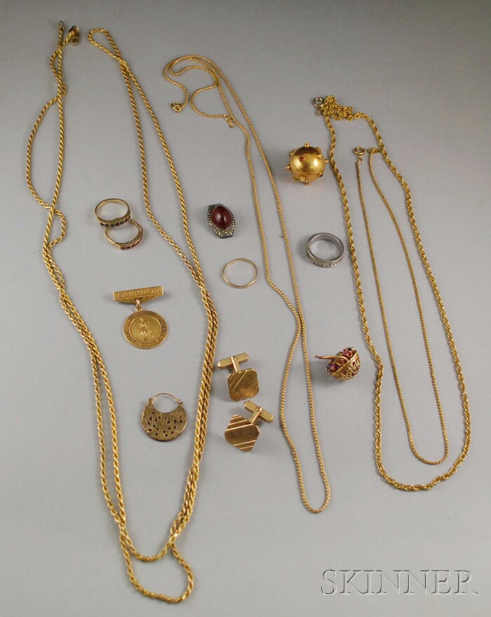 Appraisal: Group of Assorted Jewelry including a kt gold sapphire and