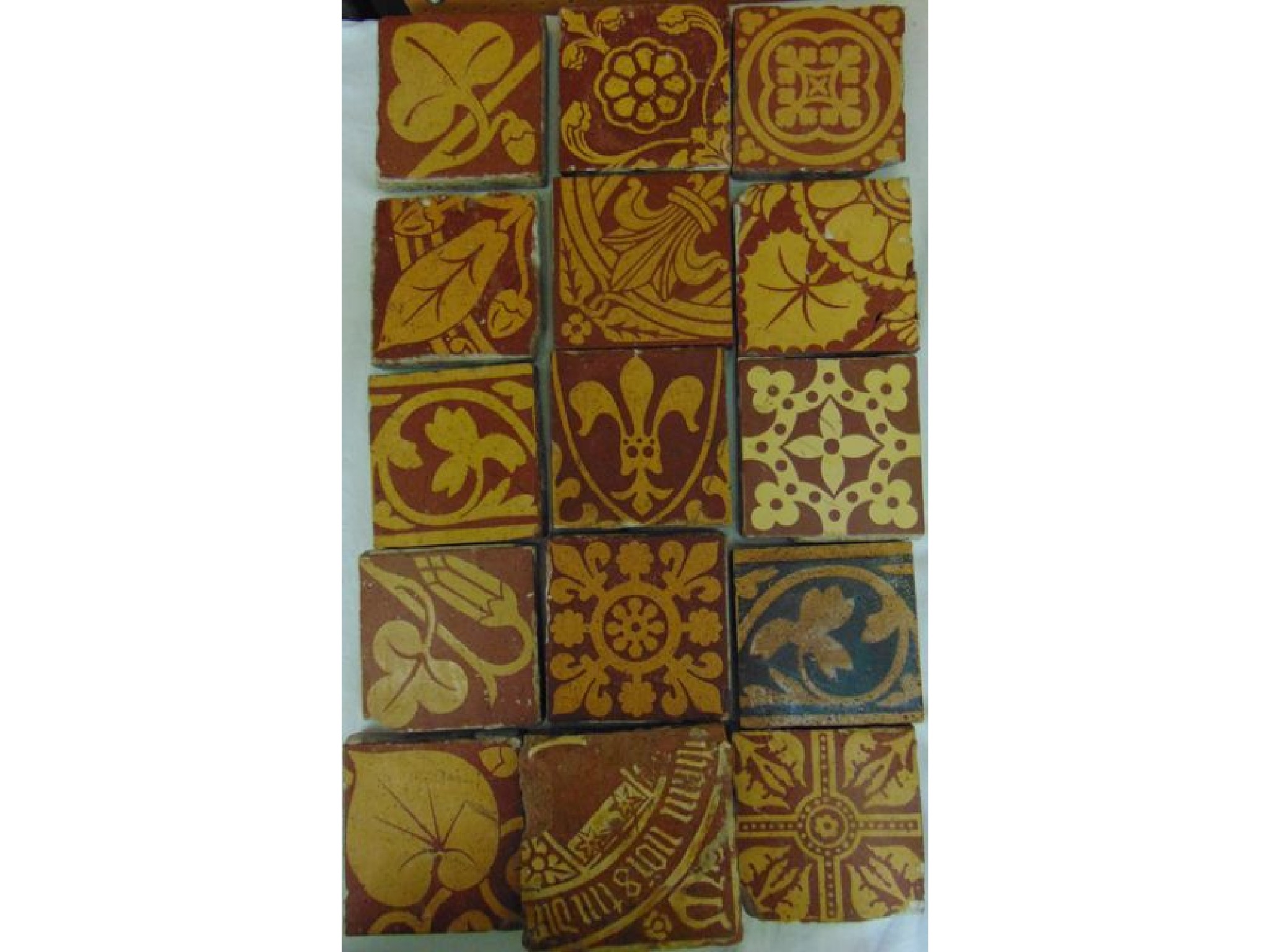 Appraisal: A collection of th century and earlier encaustic tiles some