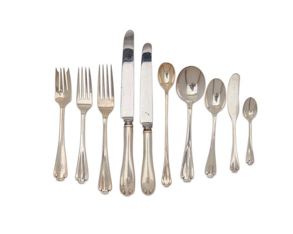 Appraisal: TIFFANY CO Silver Flatware Service for Twelve Flemish Pattern TIFFANY