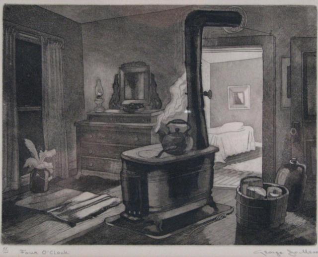 Appraisal: George Jo Mess - IN etching ''Four O'Clock'' image size