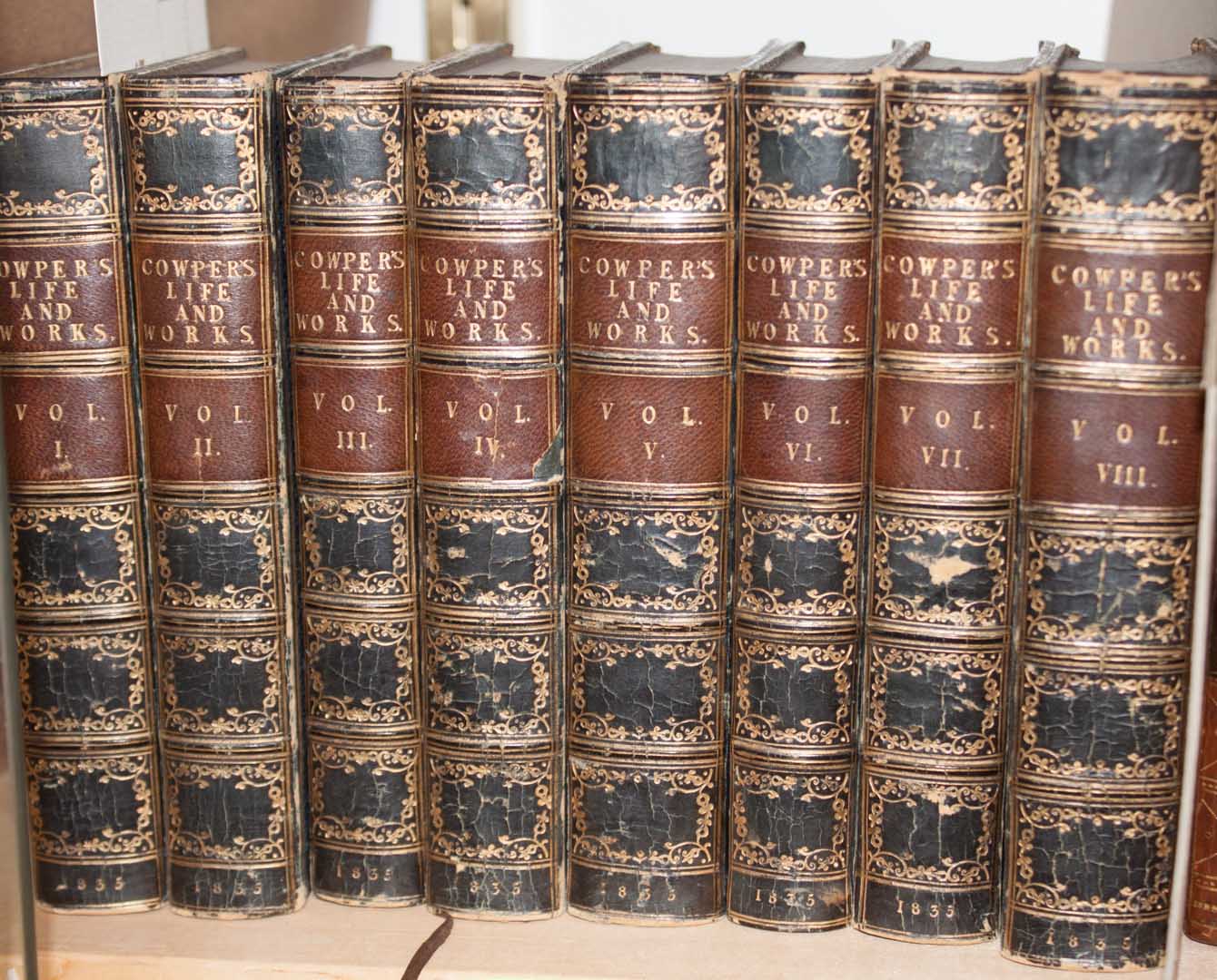 Appraisal: Bindings The Works of Wm Cowper London vols mo in