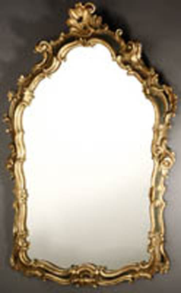 Appraisal: Italian Rococo style giltwood blue painted mirror Italian Rococo style