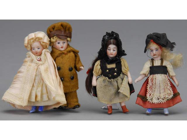 Appraisal: Lot Four Small French All Bisque Dolls France ca all