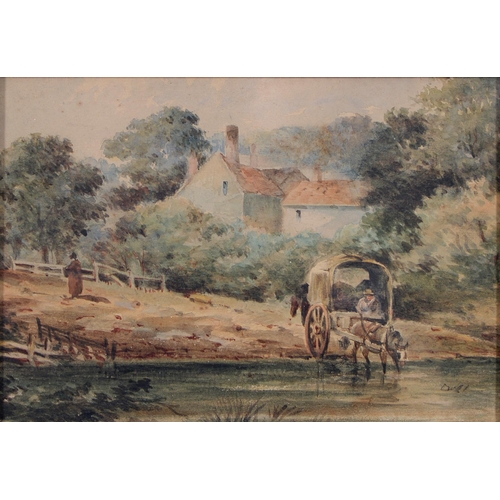 Appraisal: English School early th c - A Wagon Fording a