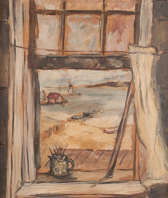 Appraisal: Edward Rosenfeld American - Seaside View Out the Window oil