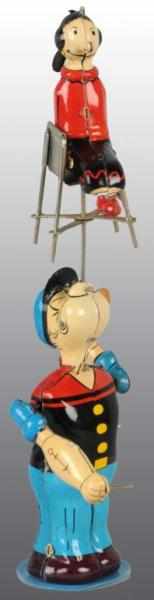 Appraisal: Tin Linemar Popeye Spinning Olive Oyl Wind-Up Toy Description Japanese