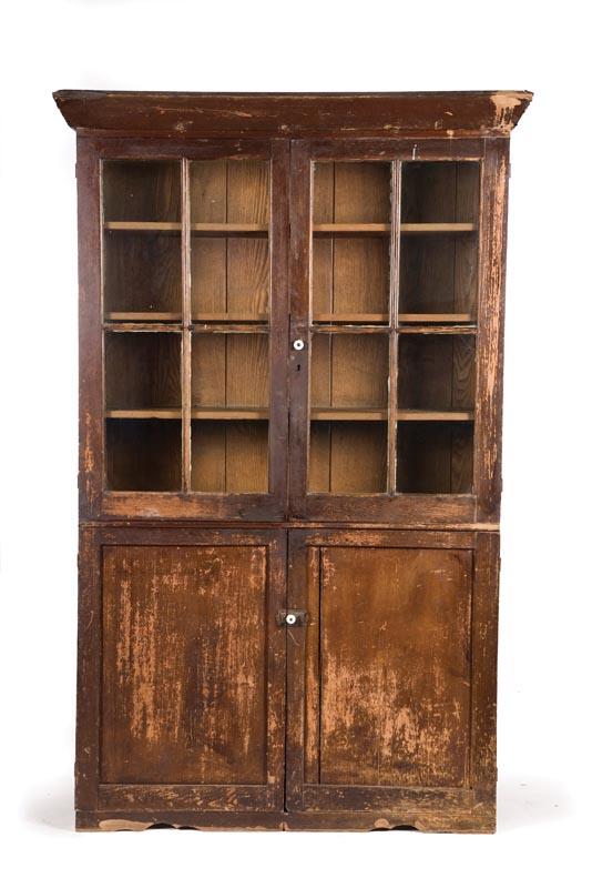 Appraisal: PAINTED CUPBOARD Midwestern possibly Licking County Ohio mid th century