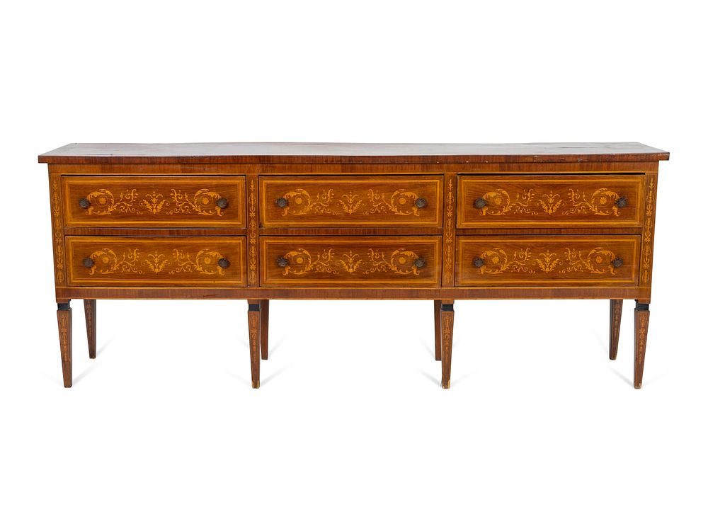 Appraisal: A Milanese Neoclassical Style Marquetry Chest of Drawers Height x