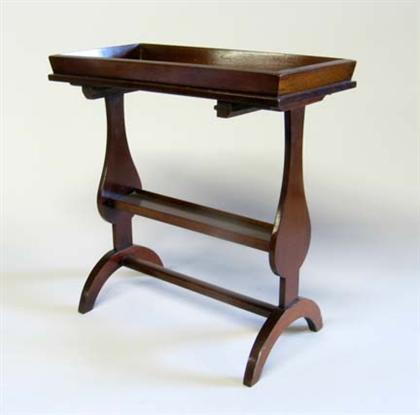 Appraisal: Empire style miniature mahogany vide poche The rectangular tray top