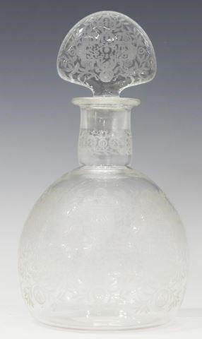 Appraisal: French Baccarat Marillon crystal decanter and stopper with etched scroll