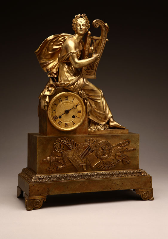 Appraisal: A Restauration ormolu figural mantel clock Orpheus First quarter th