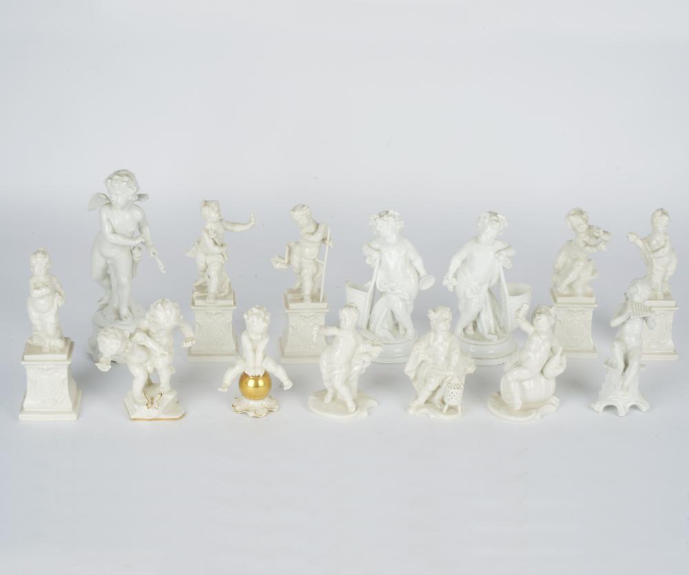 Appraisal: FOURTEEN BLANC DE CHINE PORCELAIN FIGURESassorted marks ranging from to