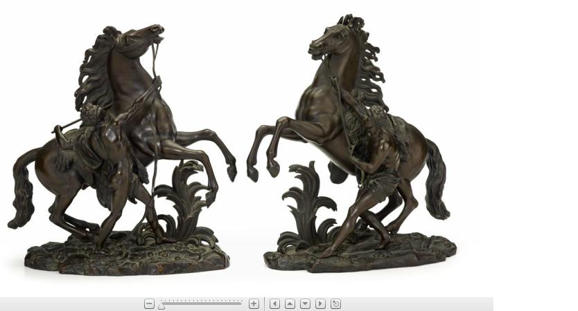 Appraisal: Pair of bronze Marly Horse figuresafter guillaume costeau late th