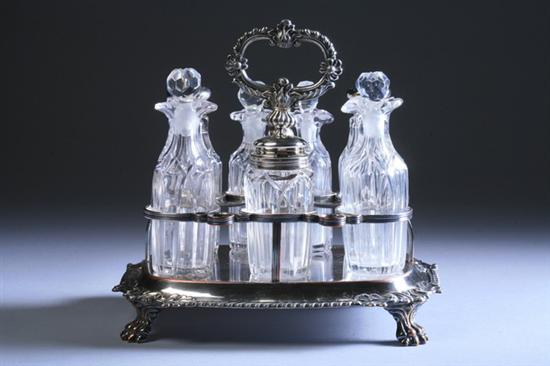 Appraisal: WILLIAM IV SILVER-MOUNTED CUT-GLASS CRUET SET Edward Edward Jn John