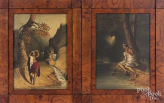 Appraisal: Three oil on panel works of Native Americans mid th