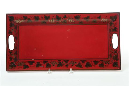 Appraisal: TOLE TRAY American late th-early th century Original red with