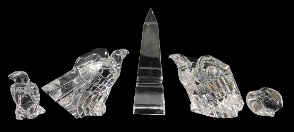 Appraisal: GLASS Steuben five pieces of signed clear crystal th C