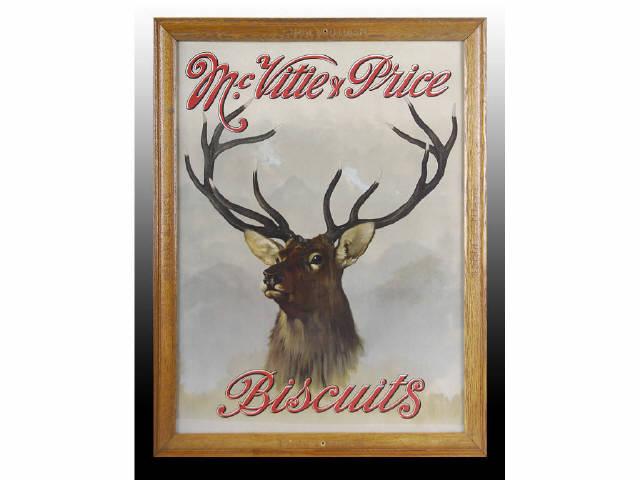 Appraisal: Cardboard McVitie Price Bisquits Poster Description Poster featuring stag Framed