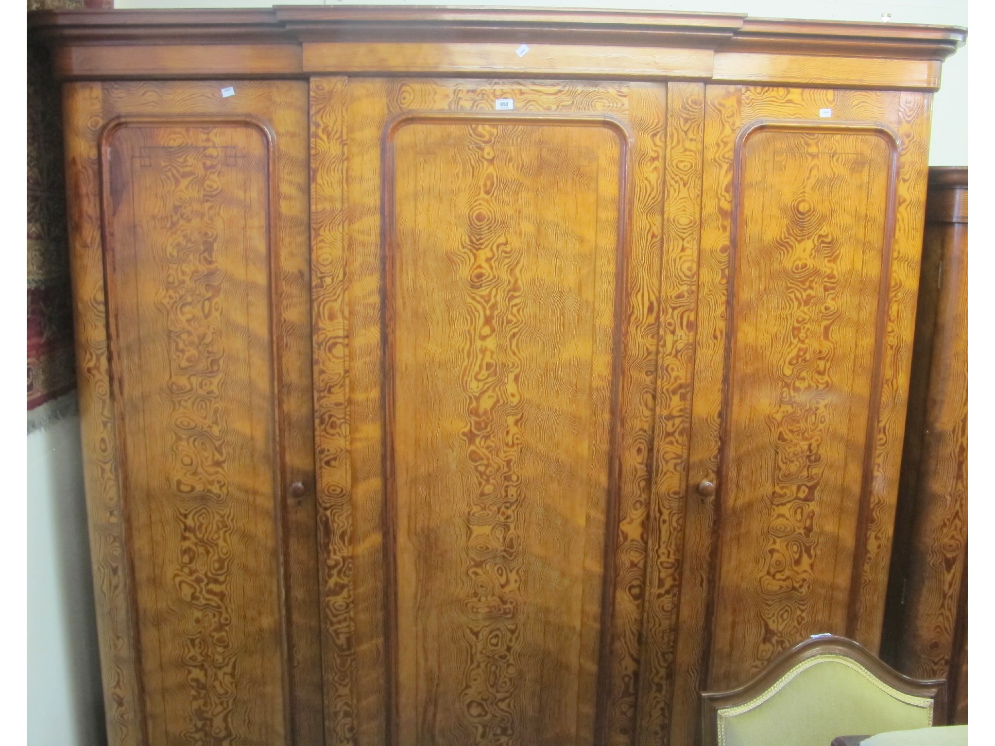 Appraisal: A Victorian three door breakfront wardrobe