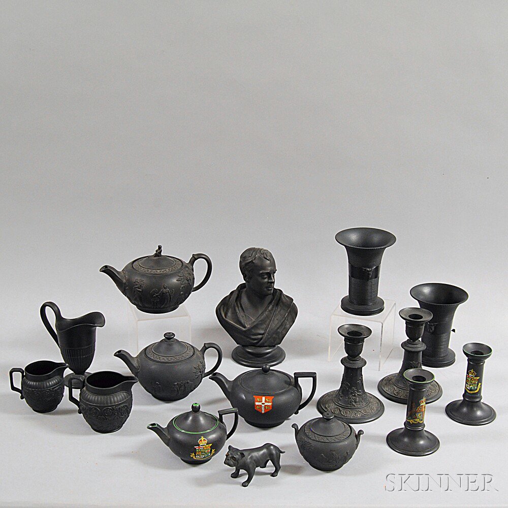 Appraisal: Sixteen Wedgwood Black Basalt Items th and th century including