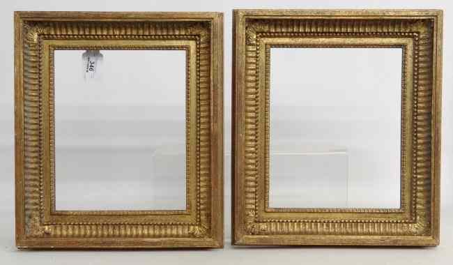 Appraisal: Pair fluted Louis style frames Gilded wood Sight size ''